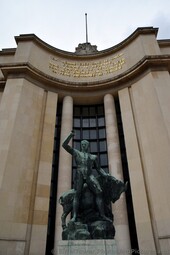 Hercules and Bull Bronze Statue in front of Palais de Chaillot Paris.jpg