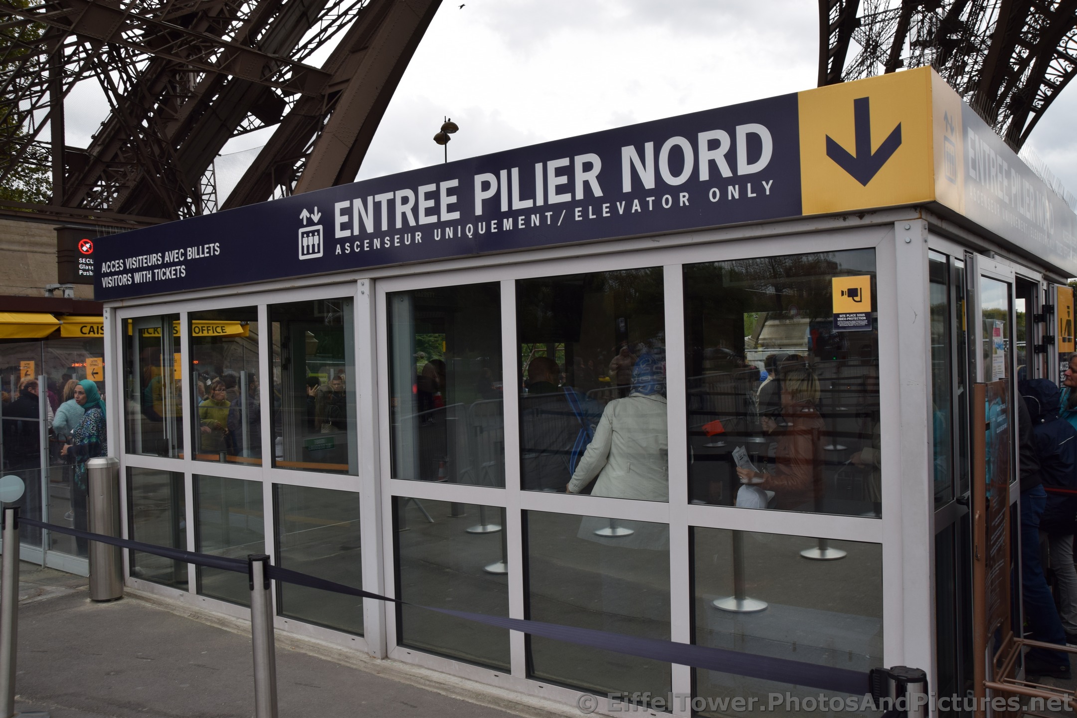 Eiffel Tower Entrance Area for People with Elevator Tickets.jpg