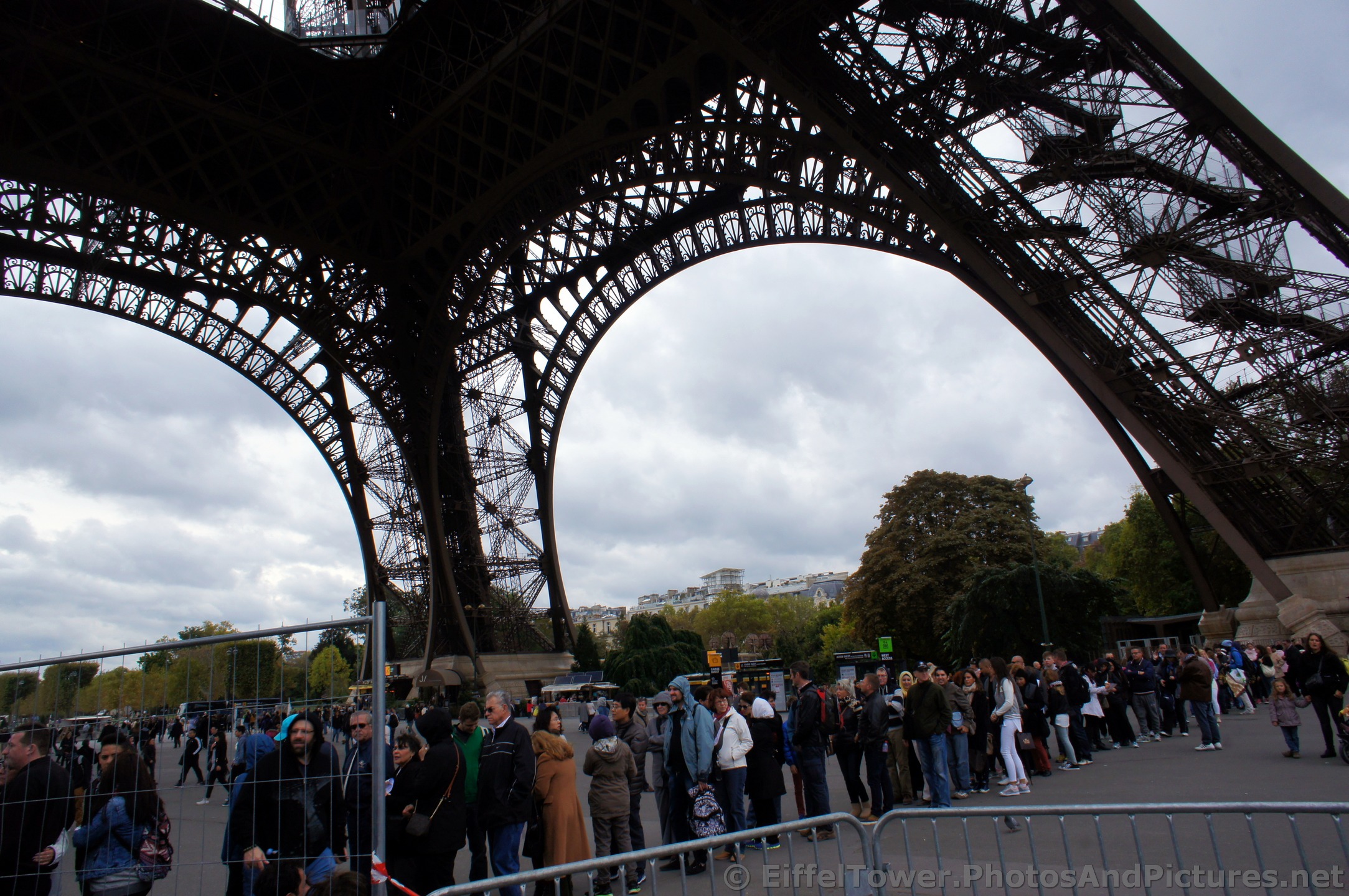Long line waiting to get into Eiffel Tower elevator.jpg