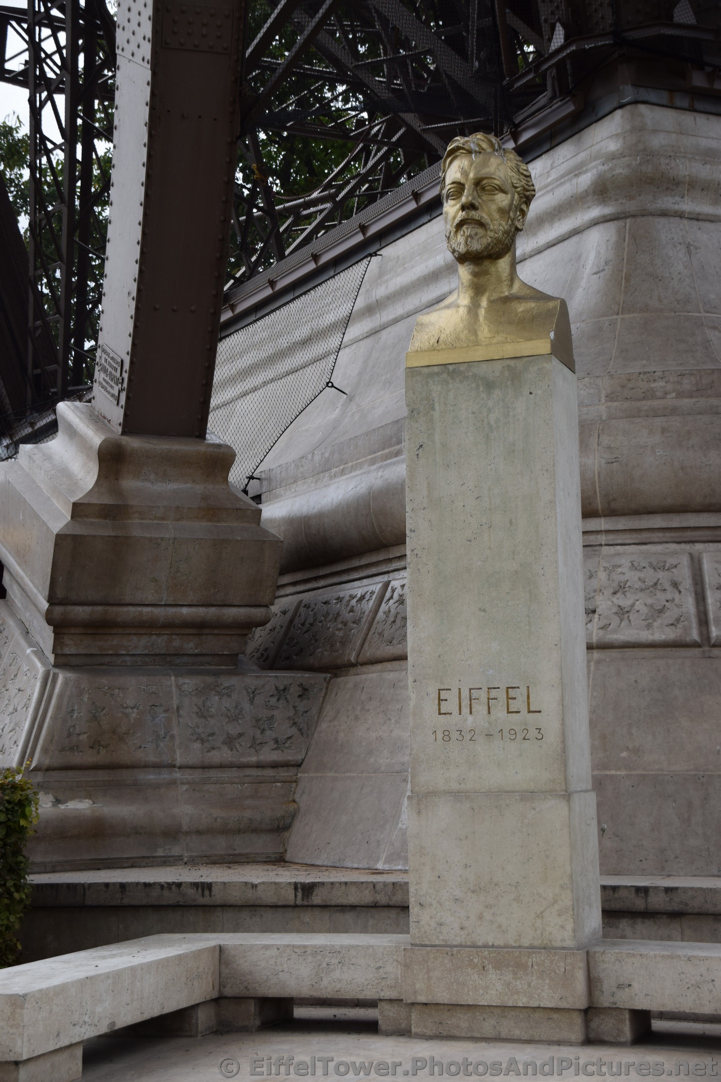 Gustave Eiffel Head Bust at the ground level under the Tower.jpg