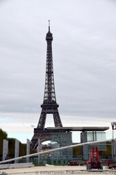 Red Construction Vehicle at Mur de la Paix near Eiffel Tower in October 2014.jpg