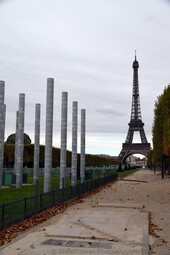 Mur de la Paix Cylindrical Memorial Towers at Champ de Mars near Eiffel Tower.jpg