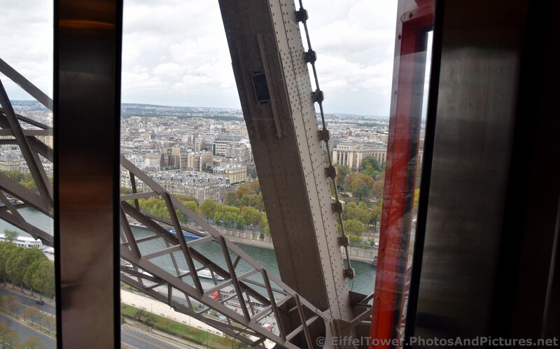 Seine River seen from inside the Eiffel Tower Elevator.jpg