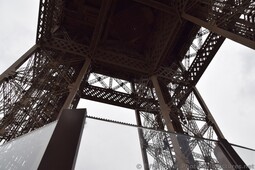 Looking up at the Eiffel Tower from the First Level.jpg