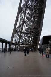Stanchion of Eiffel Tower Rising from First Floor.jpg