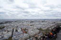 View of Northwest Paris & Tourists Gather on the Eiffel Tower Second Floor.jpg