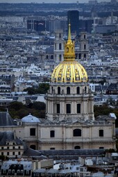 Gold Dome of L'Hotel des Invalides & Saint-Sulpice Church seen from Eiffel Tower.jpg
